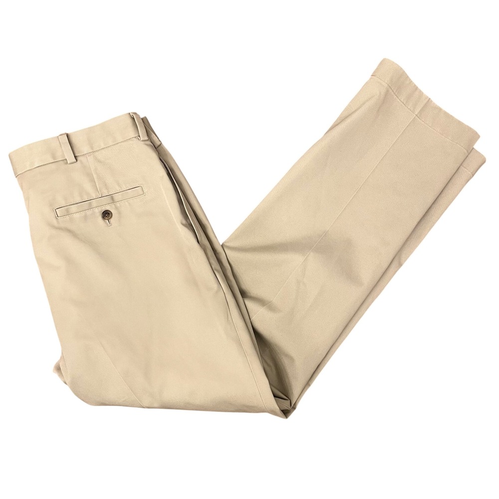 Brooks Brothers Advantage Chino Clark Men 36x32 Khaki Tan Straight Fit Pants